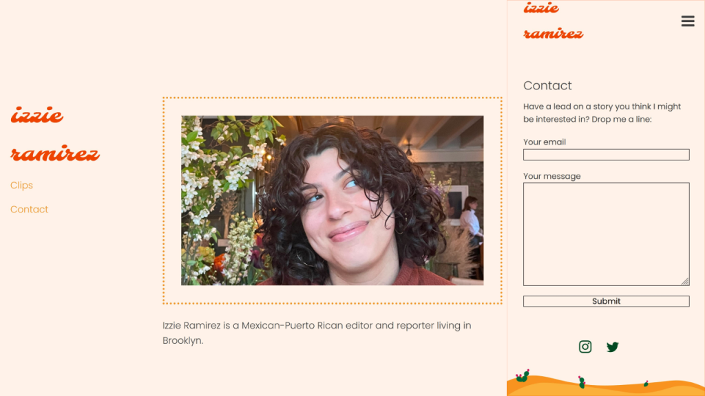 an image of Izzie Ramirez's website