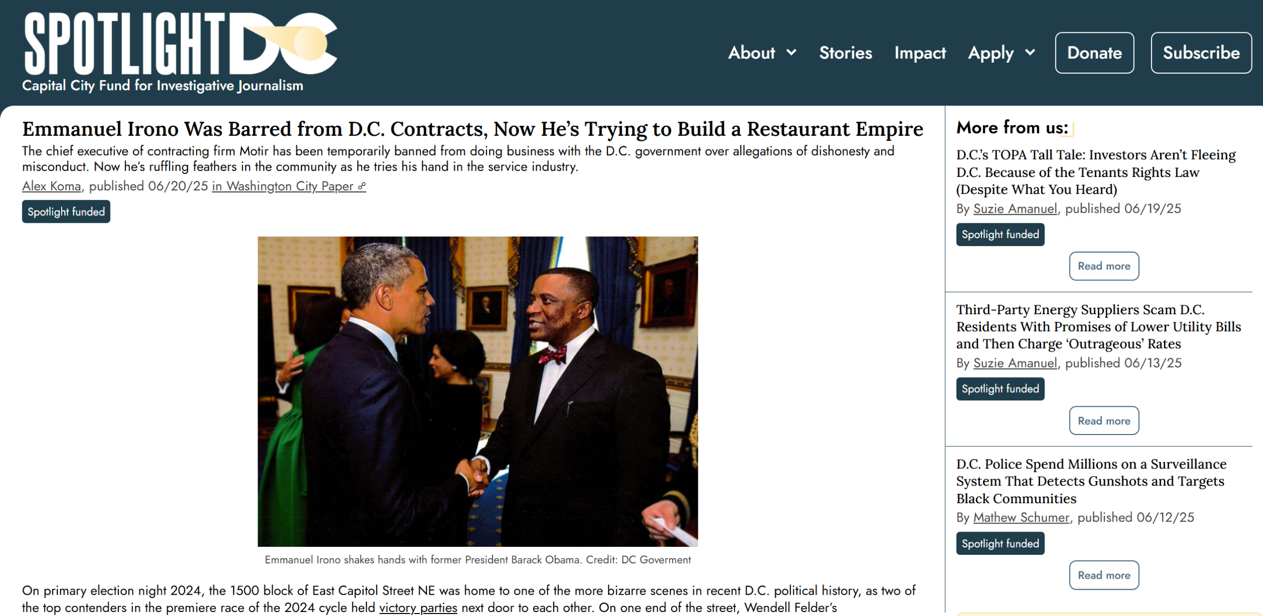 An article from SpotlightDC