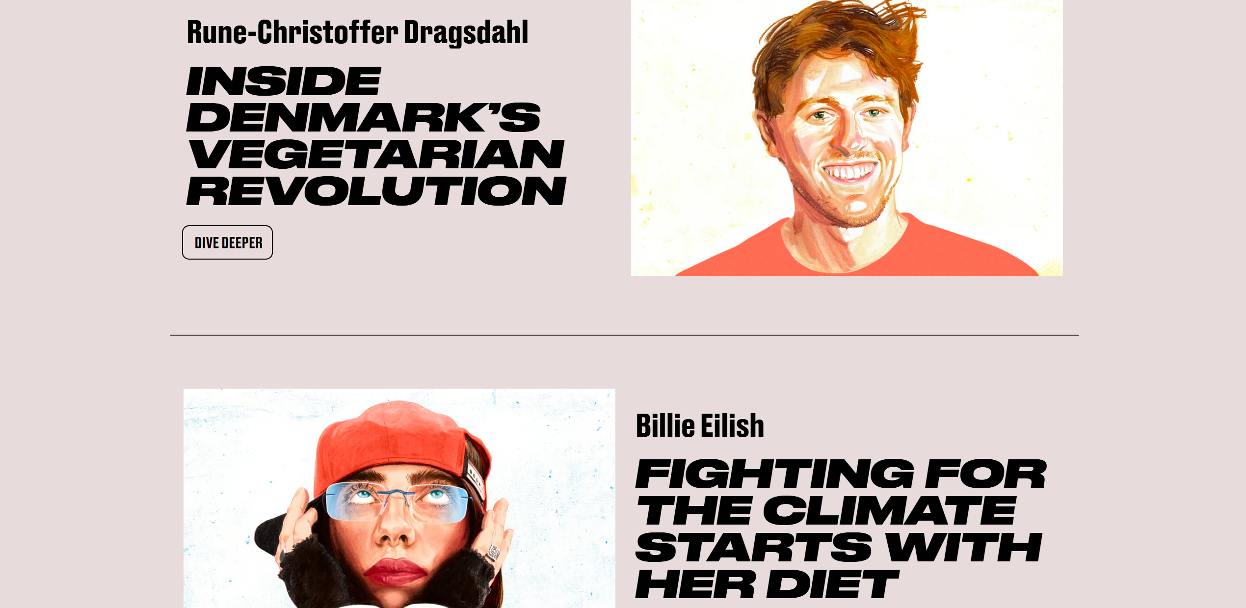 A section for the Vox 202 Future Perfect 50 featuring Billie Eillish